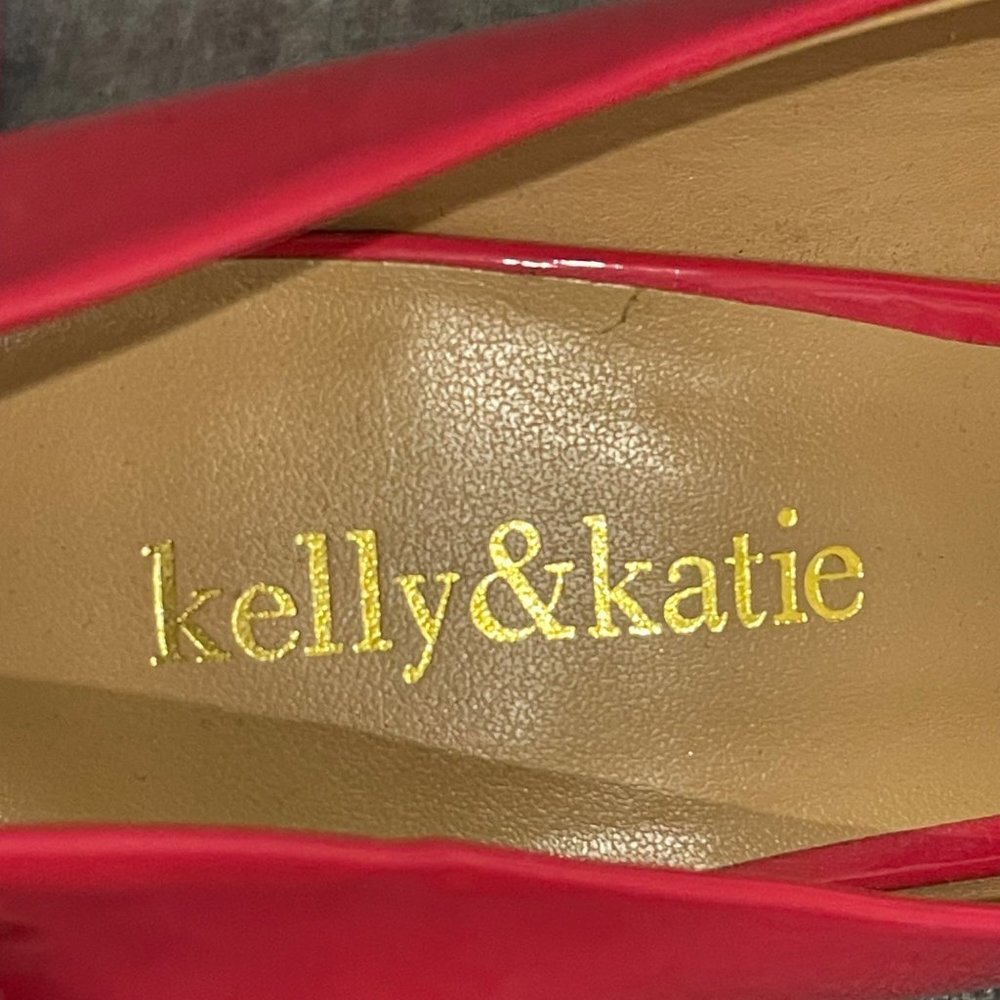 NWOT Kelly and Katie Izzy Peep Toe Patent Pump Heel in Pink Women's Size 7M - Picture 4 of 8